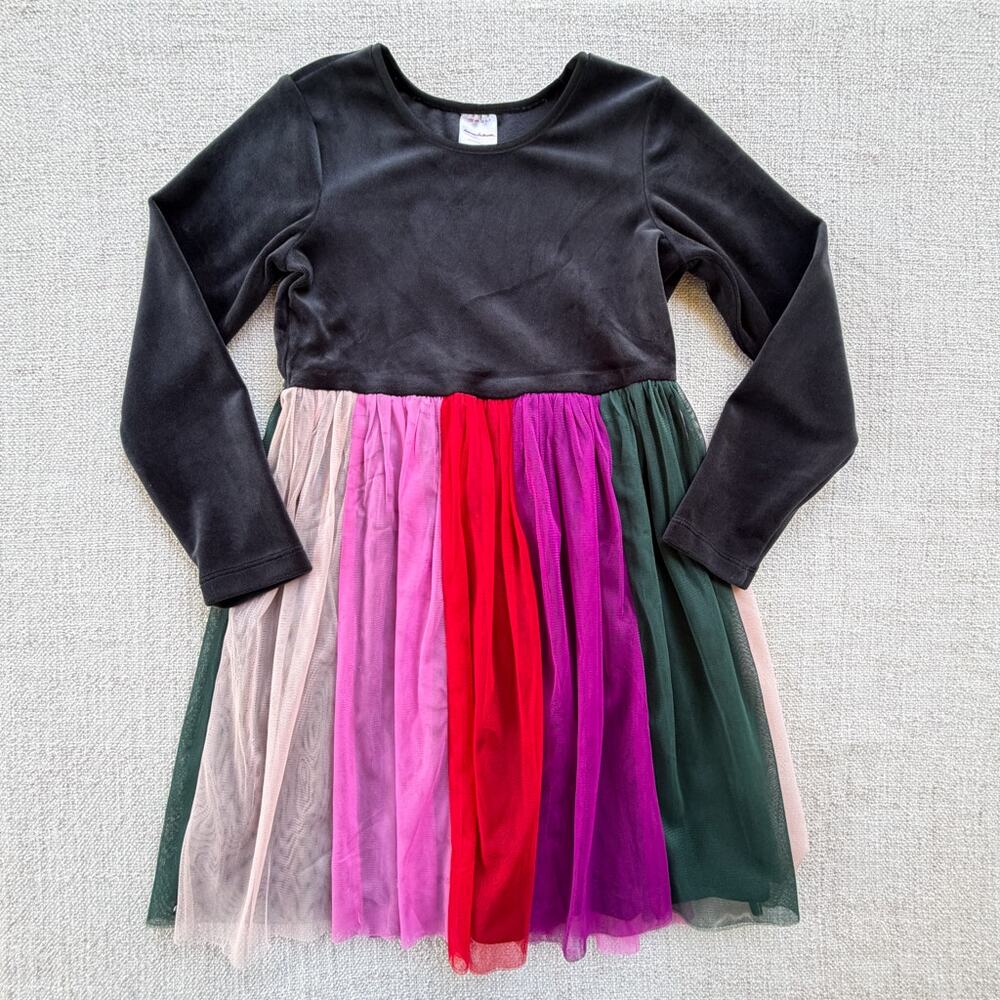 Hanna Andersson Velour & Tulle Dress GUC 6/7